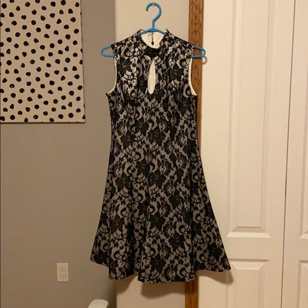 LACE halter dress with front cutout